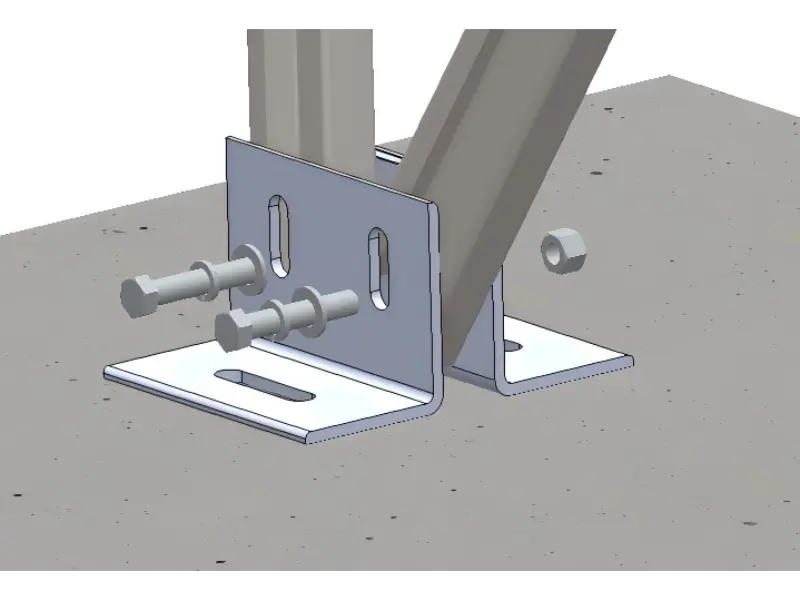 Double Hole Steel Solar Mount Base